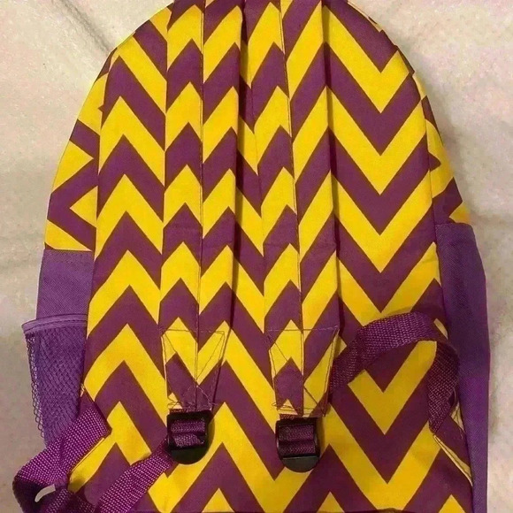 Purple & Gold/yellow booksack in chevron pattern. NWOT SFPF home. - Picture 2 of 5